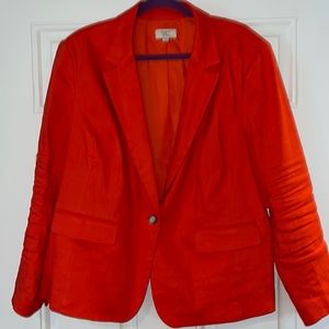 Loft Plus Woman Orange Linen Jacket Blazer Size 20